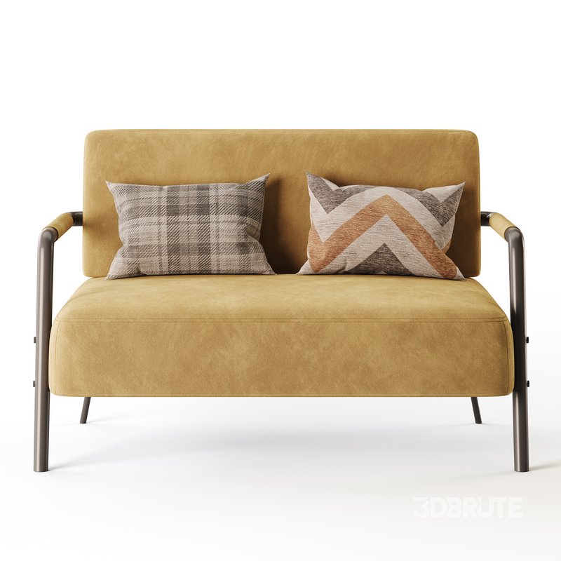 Casual Solid Color Living Room Loveseat in Grey Image 5