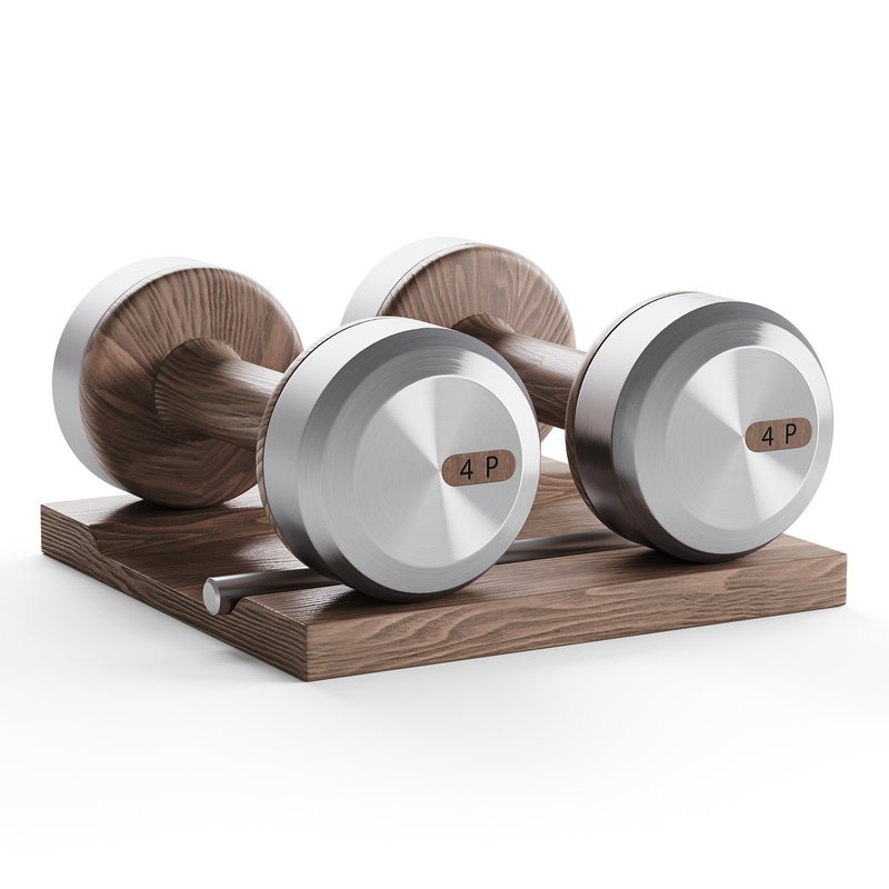 COLMIA Dumbbells Pair With Wooden Stand Image 5