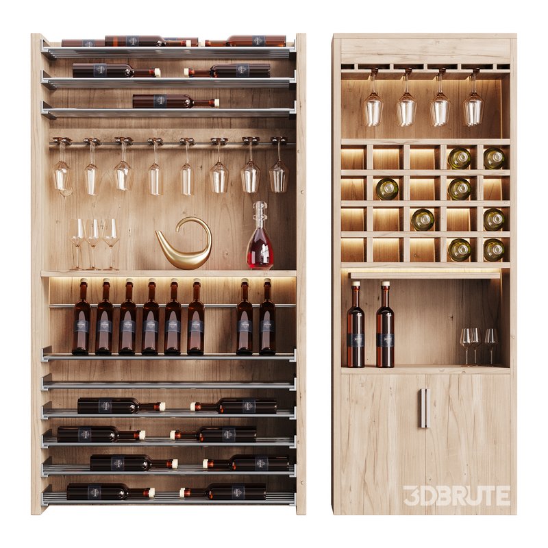 Modern Wine cabinet with dishes and glasses 02 Image 7