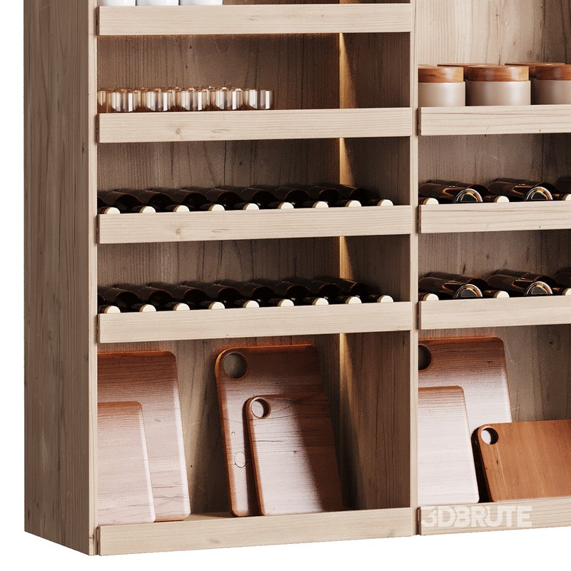 Modern Wine cabinet with dishes and glasses 01 Image 4