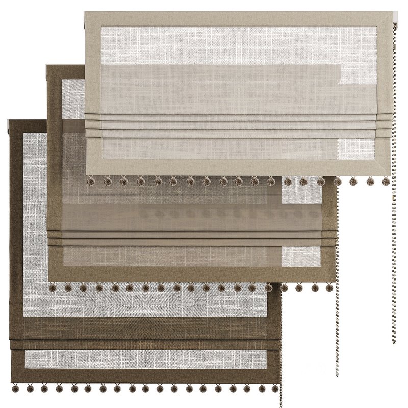 Roman curtain with pom pom Image 1