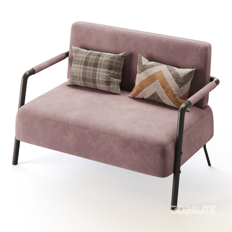 Casual Solid Color Living Room Loveseat in Grey Image 1