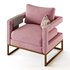 Avery Pink Velvet Chair With - Thumbnail 7