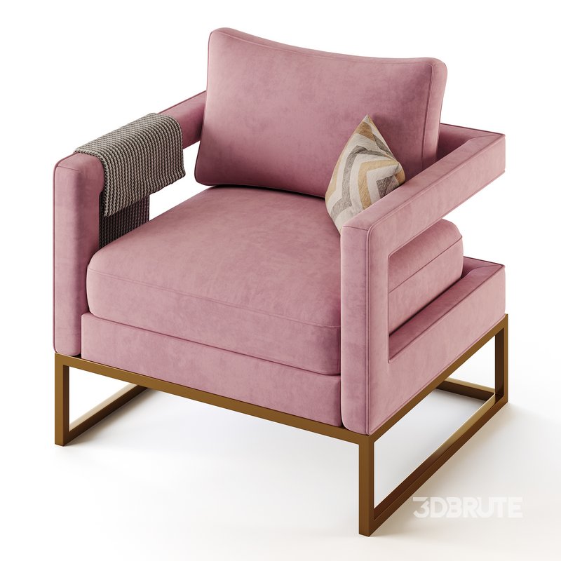Avery Pink Velvet Chair With Image 7