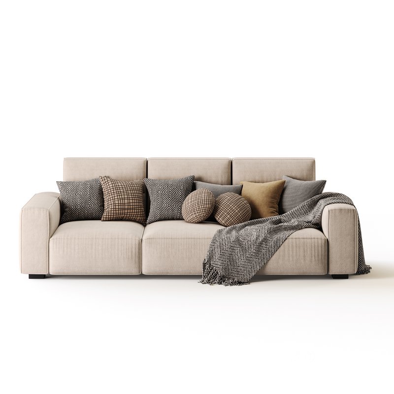Beige Standard Sofa Image 1