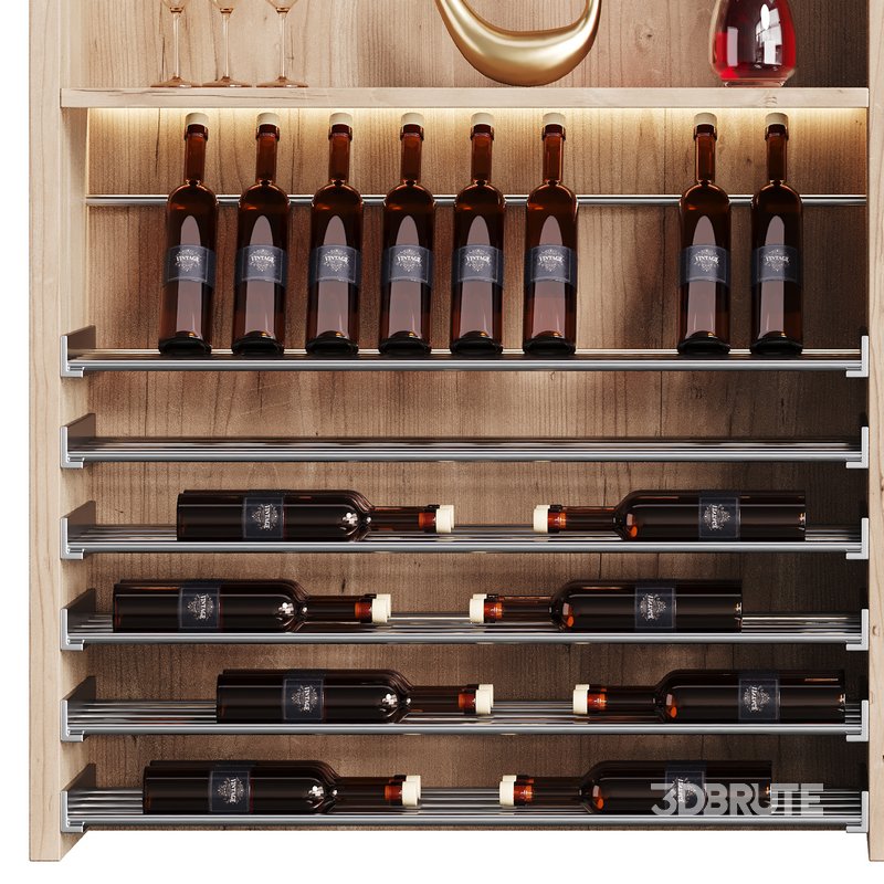 Modern Wine cabinet with dishes and glasses 02 Image 6