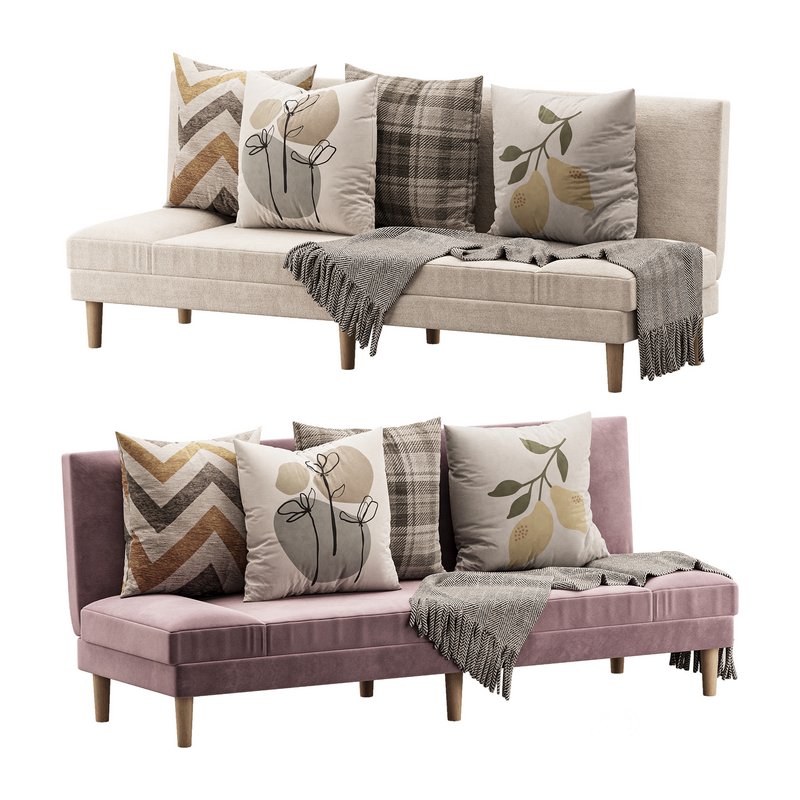 Armless Foldable Convertible Sofa Image 5