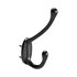 Wrought Iron Double Hook Black for Coats Towels Robes - Thumbnail 5