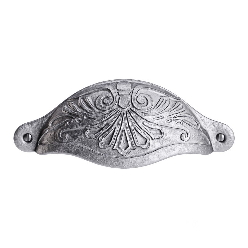 Cabinet or Drawer Bin Pull Black Iron Cup Image 5