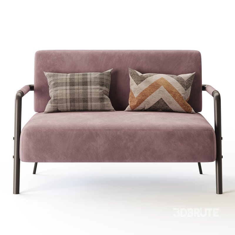 Casual Solid Color Living Room Loveseat in Grey Image 6