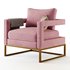 Avery Pink Velvet Chair With - Thumbnail 6
