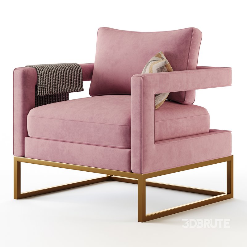 Avery Pink Velvet Chair With Image 6