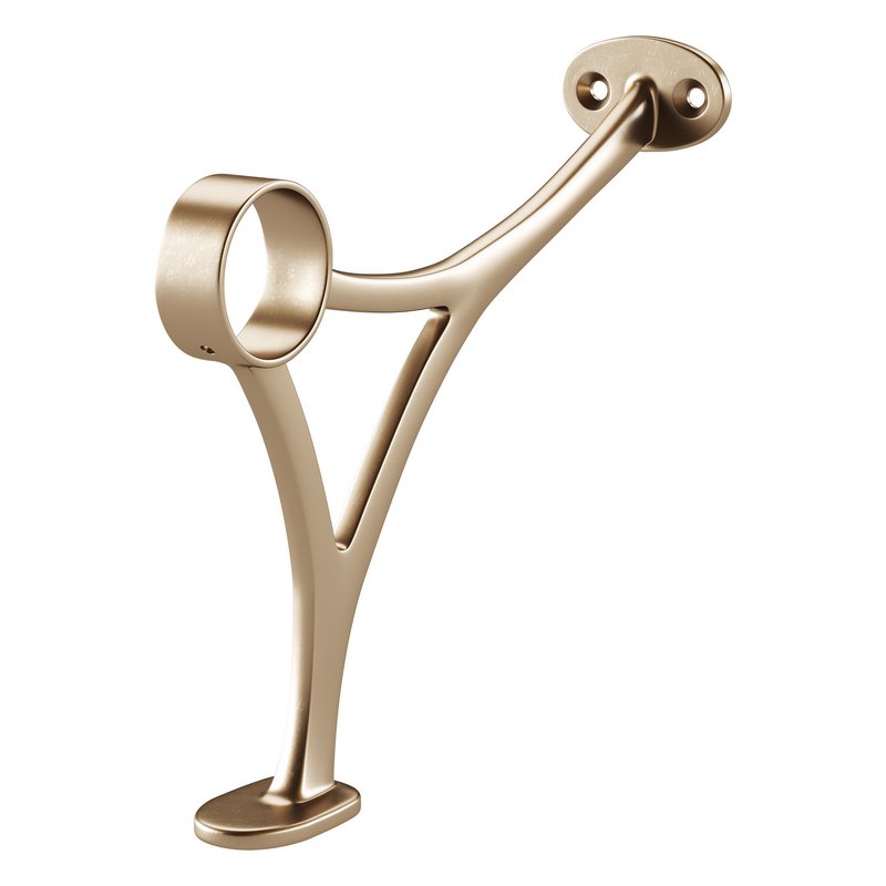 Polished Solid Brass Wall Mount Bar Bracket for Hanging Rail Image 12