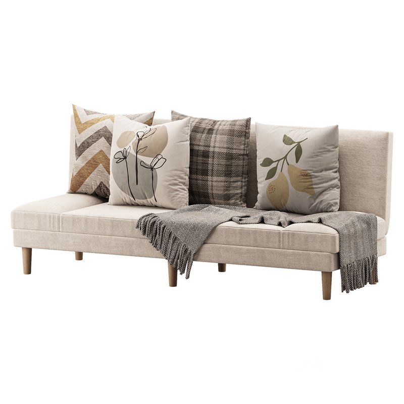 Armless Foldable Convertible Sofa Image 8