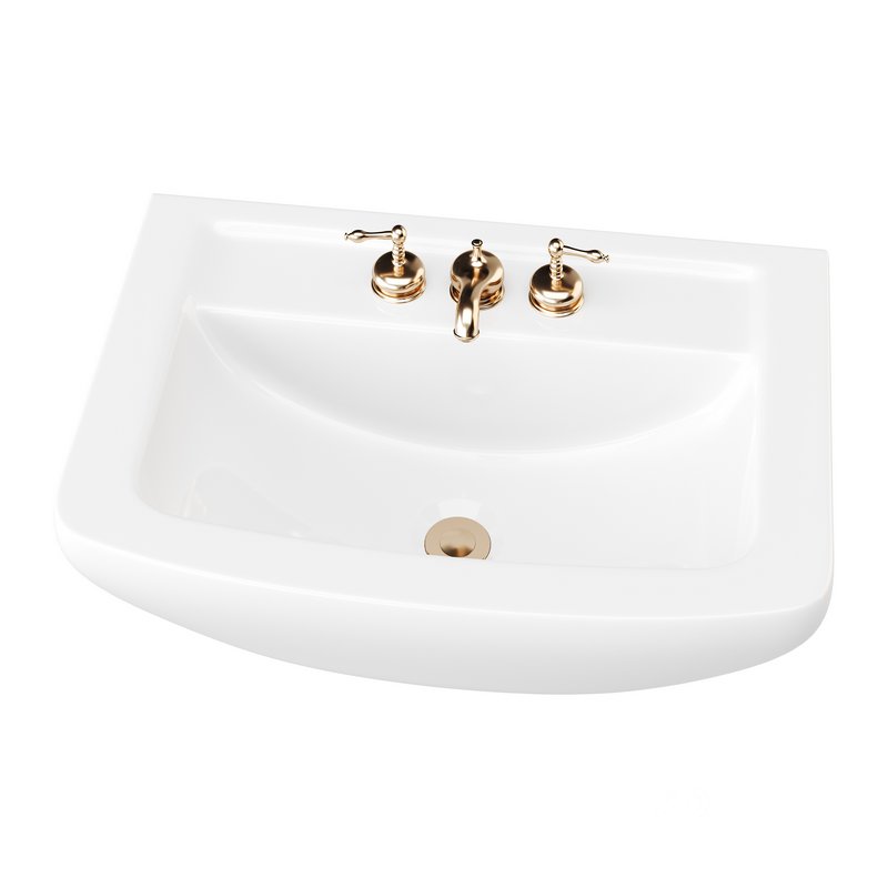 Vega Small Wall Mounted Bathroom Vessel Sink Image 9
