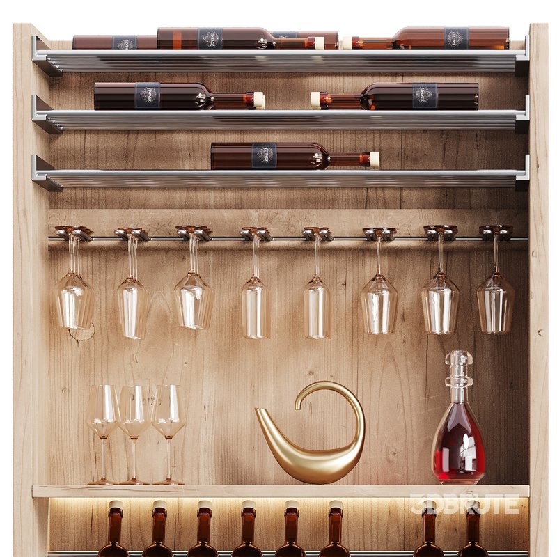 Modern Wine cabinet with dishes and glasses 02 Image 5