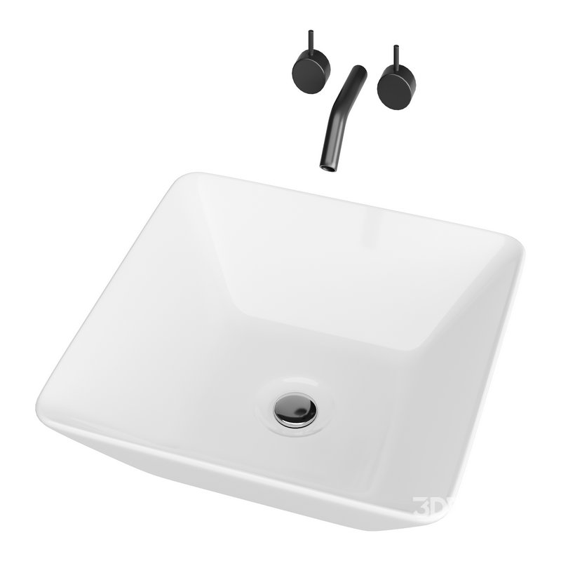 White Vessel Sink washbasin Image 7