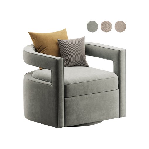 Kennedy Velvet Swivel Chair