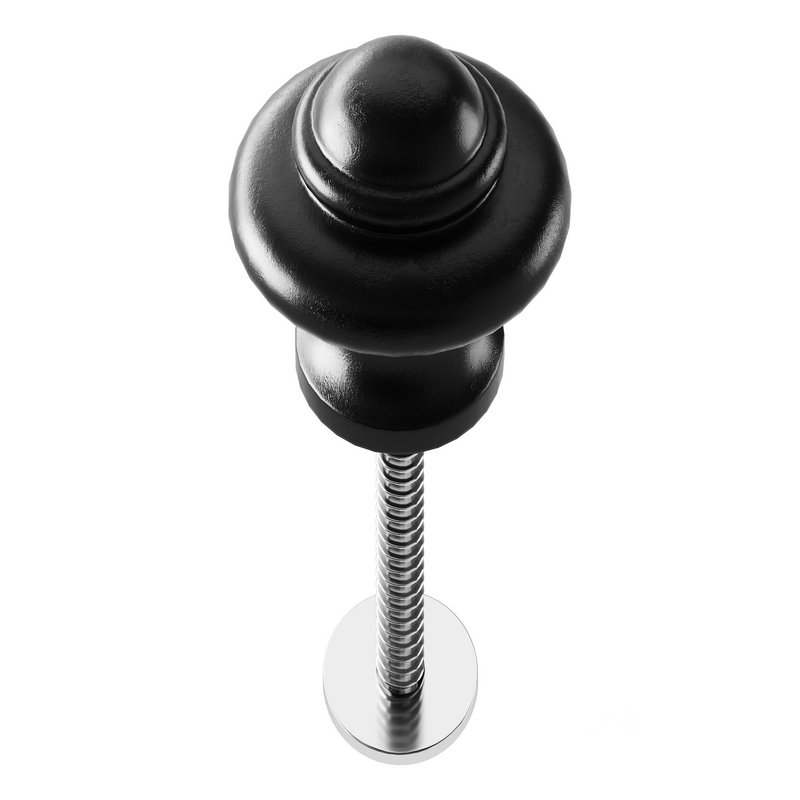 Wrought Iron Cabinet Knob Black Round Image 8