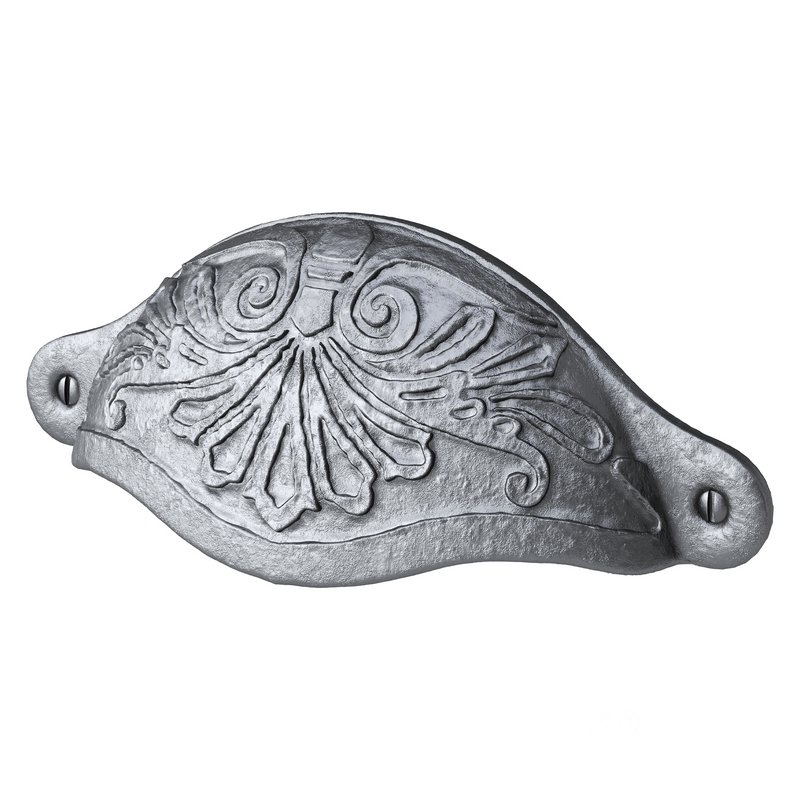 Cabinet or Drawer Bin Pull Black Iron Cup Image 8