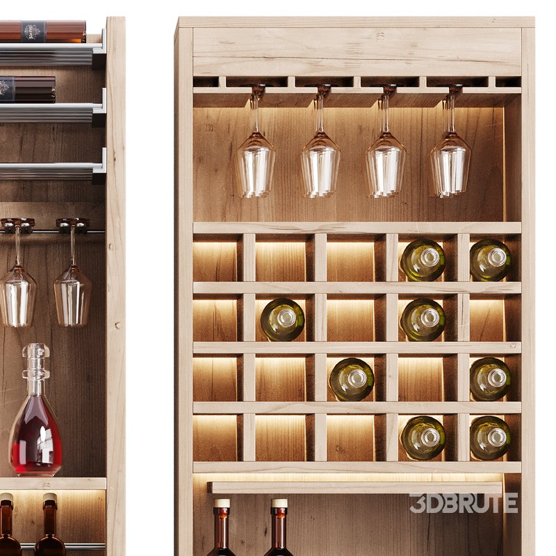 Modern Wine cabinet with dishes and glasses 02 Image 8