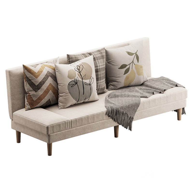 Armless Foldable Convertible Sofa Image 7