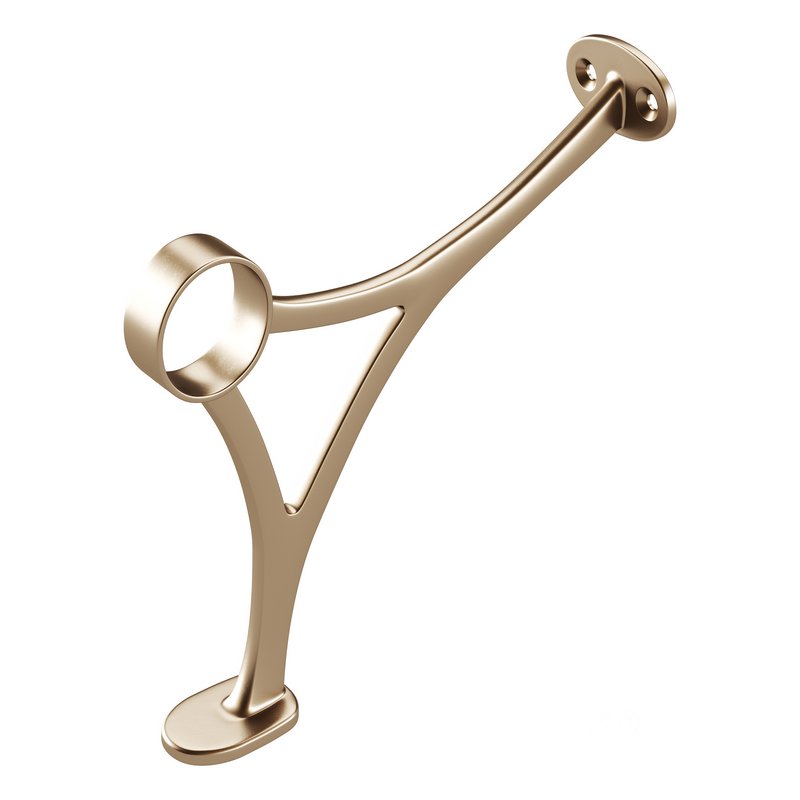 Polished Solid Brass Wall Mount Bar Bracket for Hanging Rail Image 6