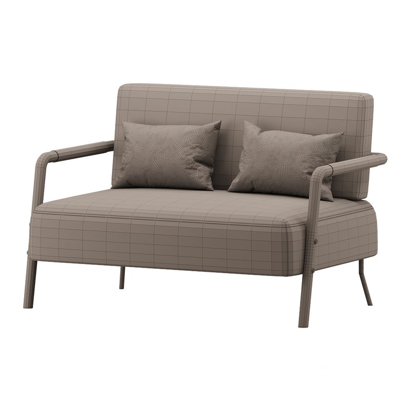 Casual Solid Color Living Room Loveseat in Grey Image 14