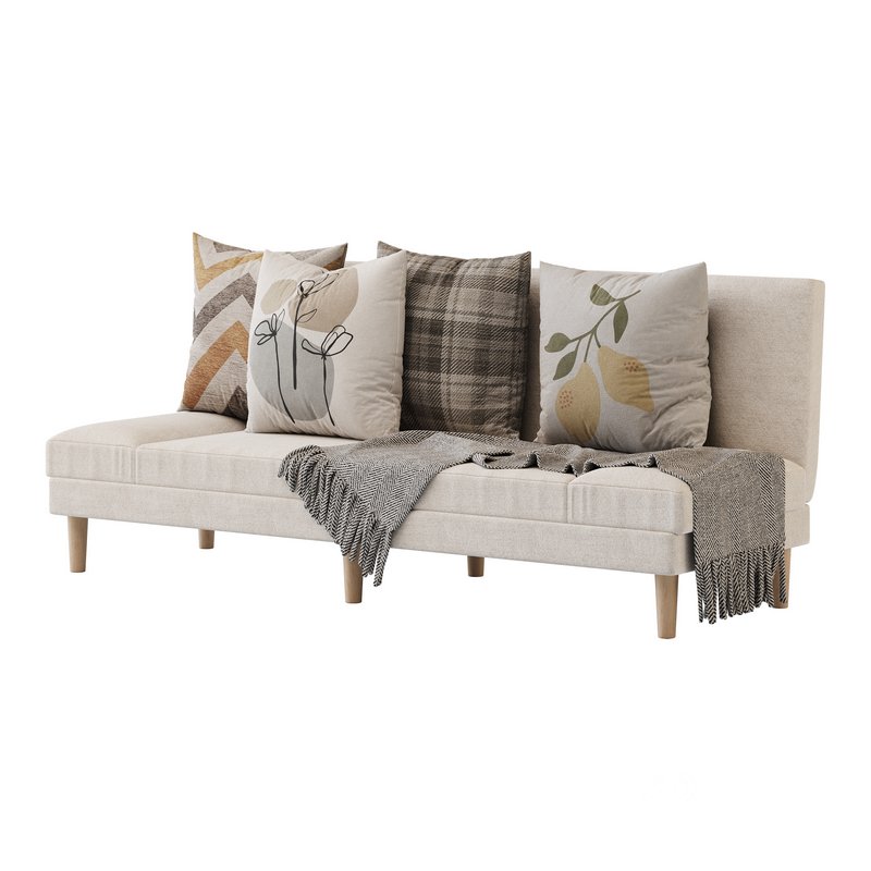 Armless Foldable Convertible Sofa Image 10