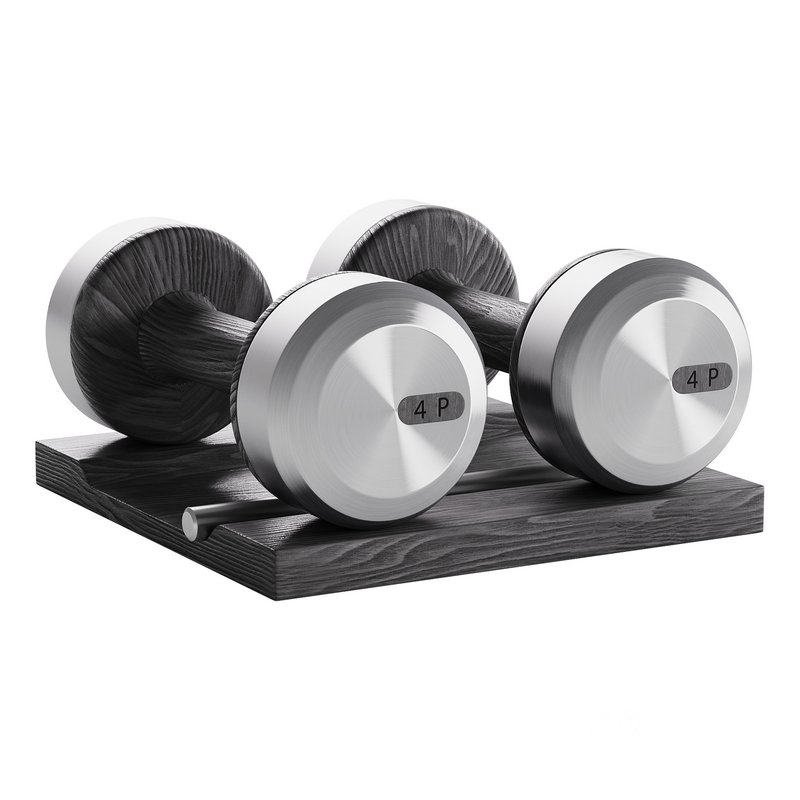 COLMIA Dumbbells Pair With Wooden Stand Image 9