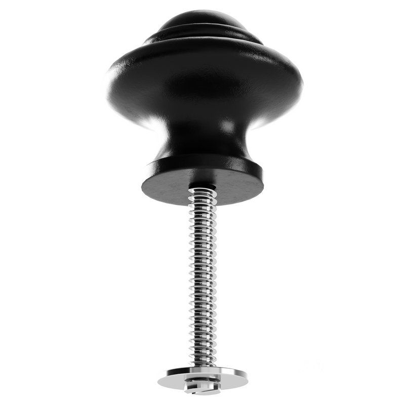 Wrought Iron Cabinet Knob Black Round Image 9