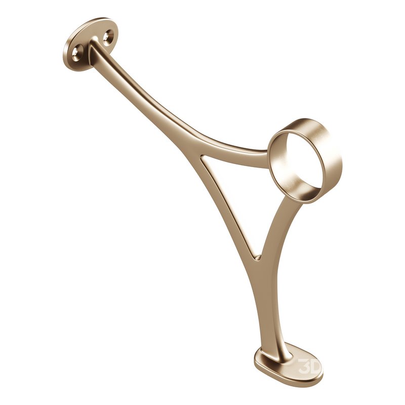 Polished Solid Brass Wall Mount Bar Bracket for Hanging Rail Image 7