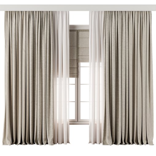 Curtain with tulle 46