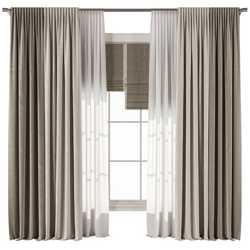 Curtain with tulle 43