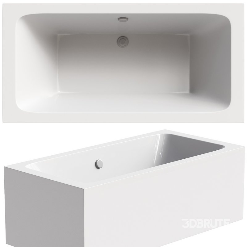 Acrylic bathtub Cezares Plane 180×90 cm with legs Image 1
