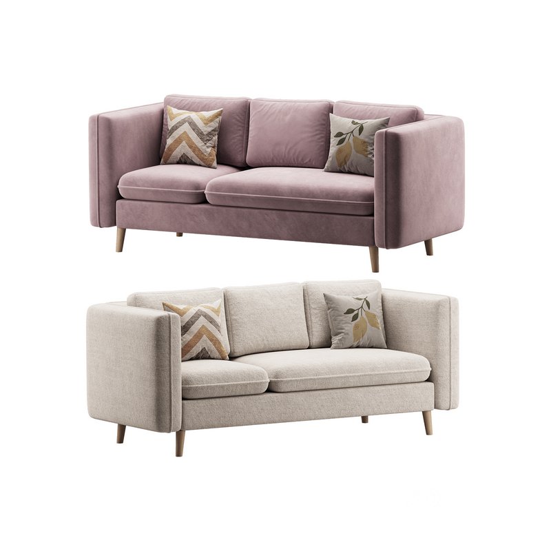 Sofa Couch with Ottoman Image 1