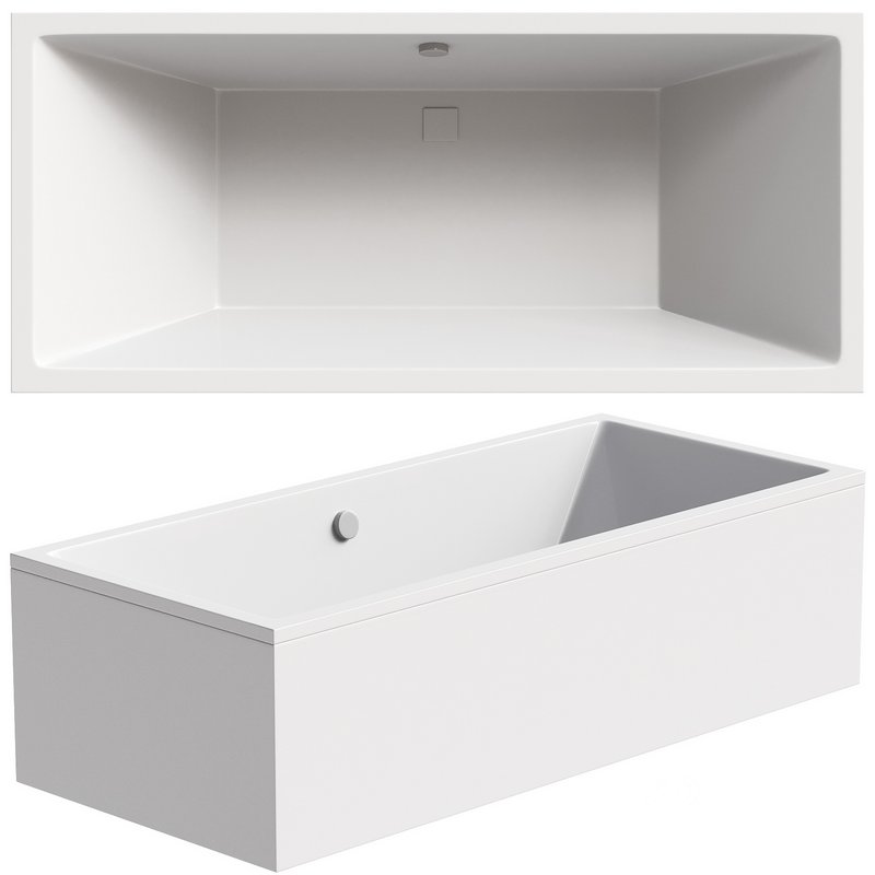 Acrylic bathtub Vagnerplast Cavallo 180×80 cm with legs ultra white Image 1
