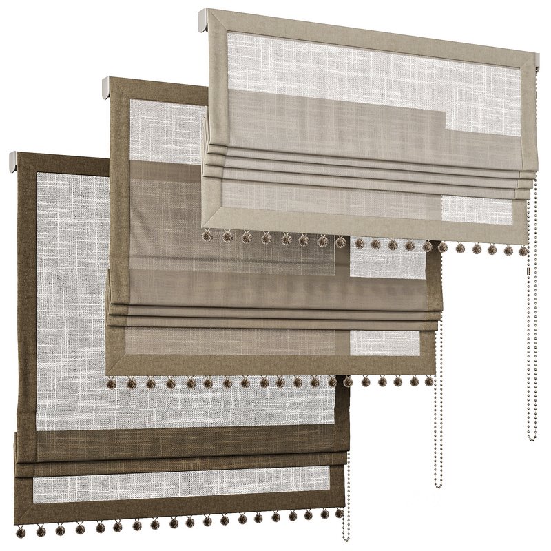 Roman curtain with pom pom Image 2