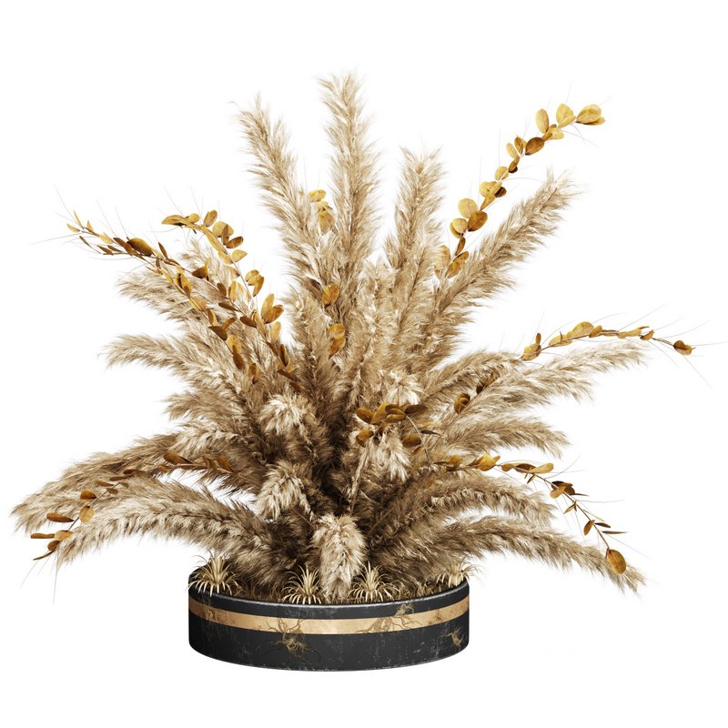 Decorative Pampas and Dried Leaves Arrangement Image 1