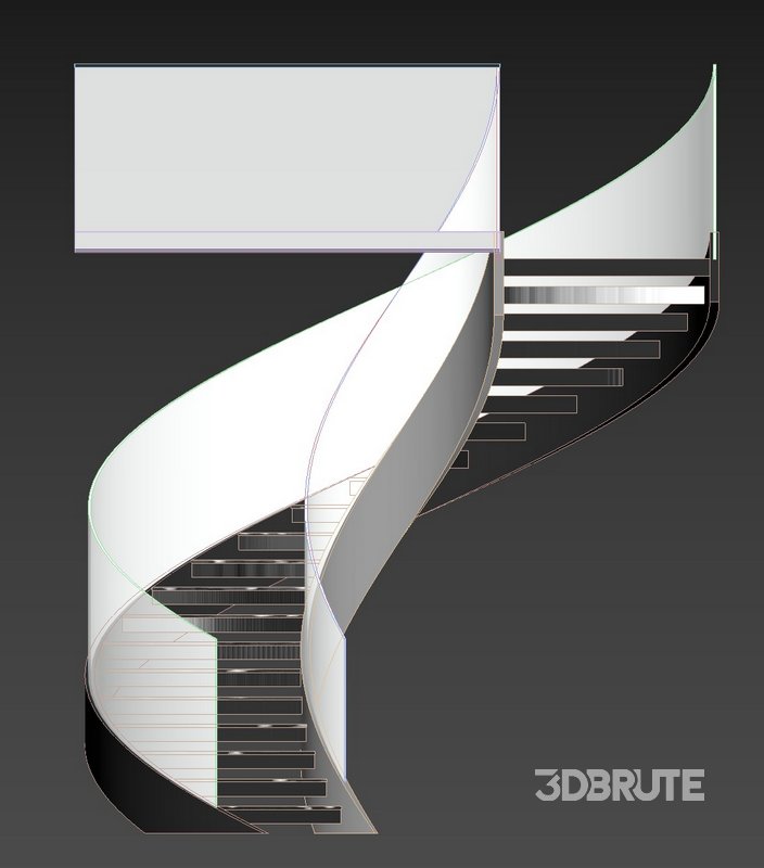 circular stair with glass railing Image 1