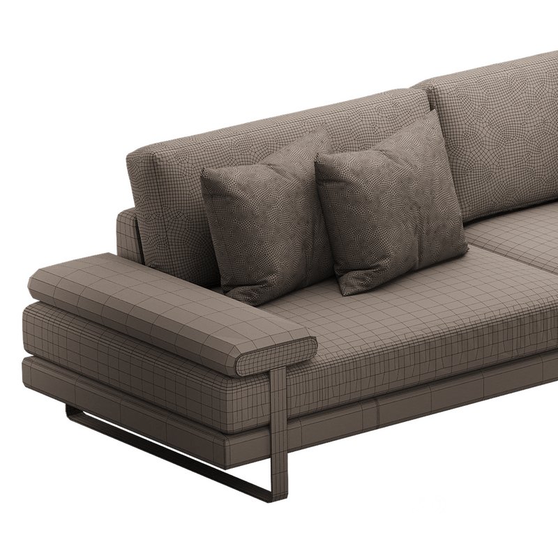 Full Grain Cow Leather Upholstered Sofa Image 10