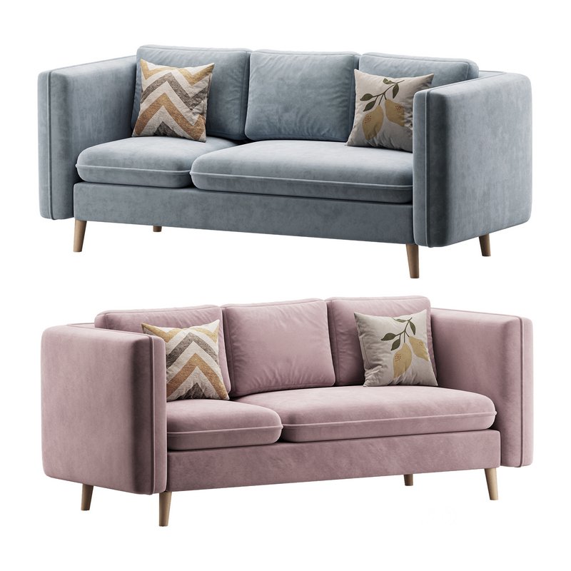 Sofa Couch with Ottoman Image 2