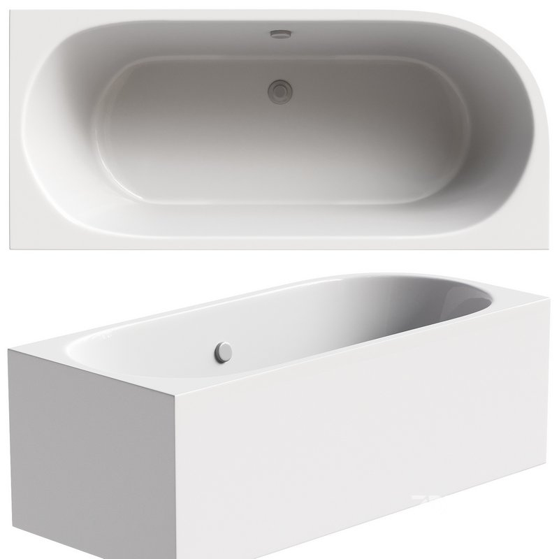 Acrylic bathtub Cezares Metauro Corner L 180×80 cm with frame asymmetrical Image 1