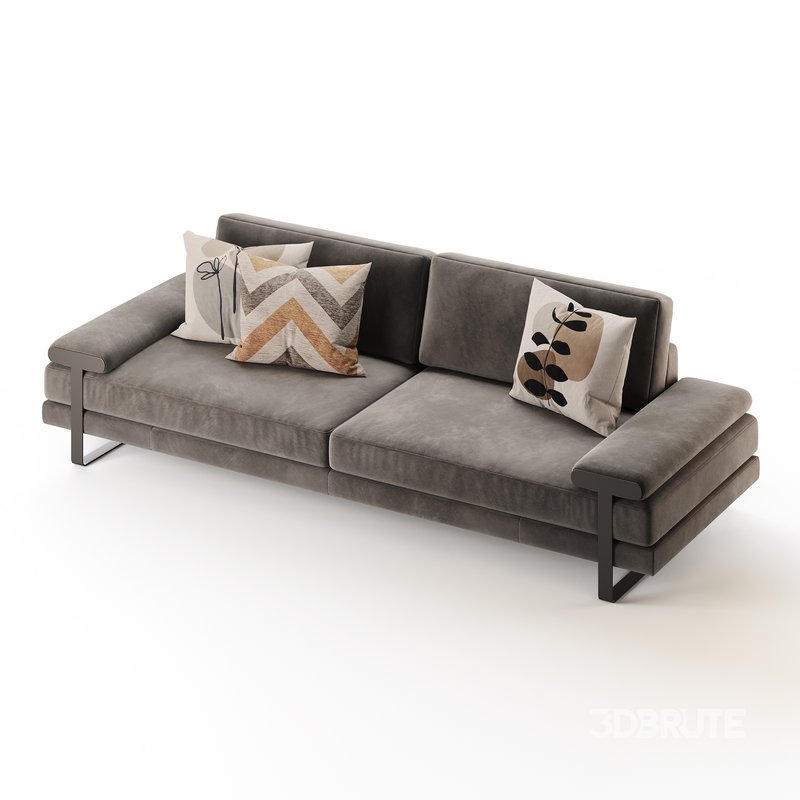Full Grain Cow Leather Upholstered Sofa Image 13