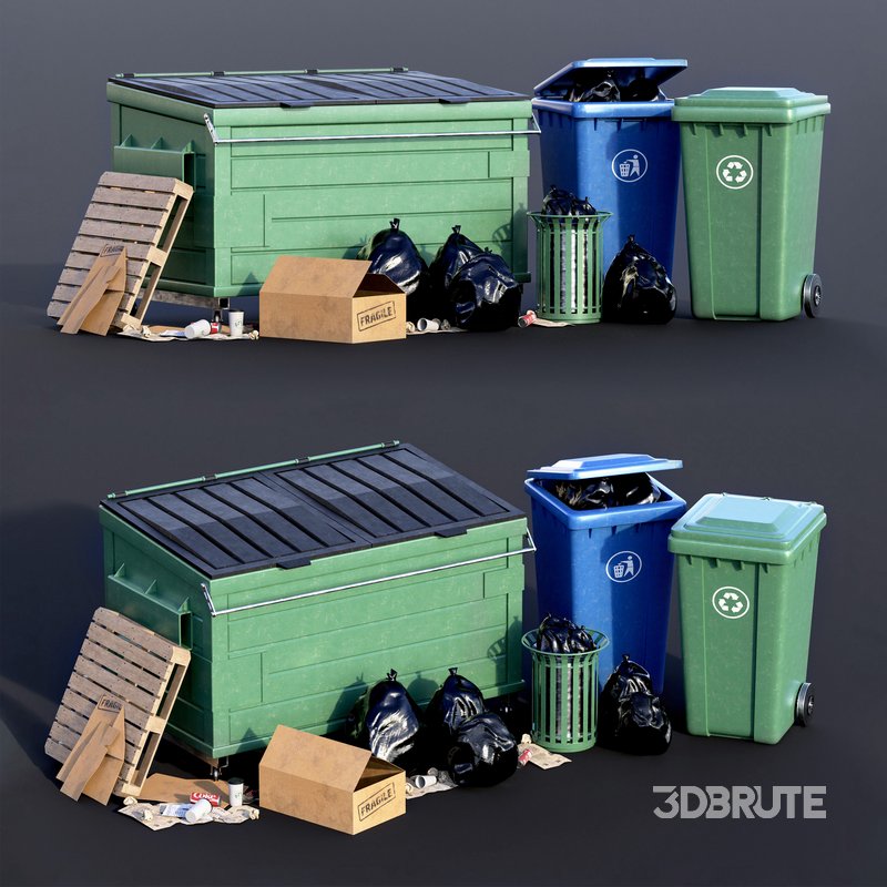 Trash Can Set 01 Image 1