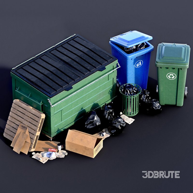 Trash Can Set 01 Image 3