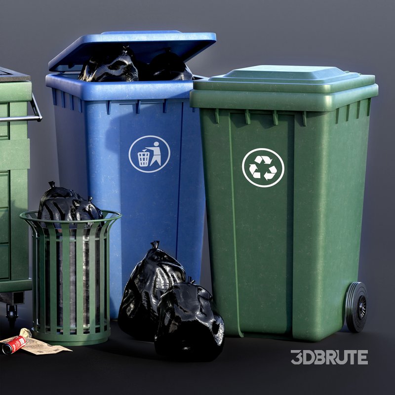 Trash Can Set 01 Image 2