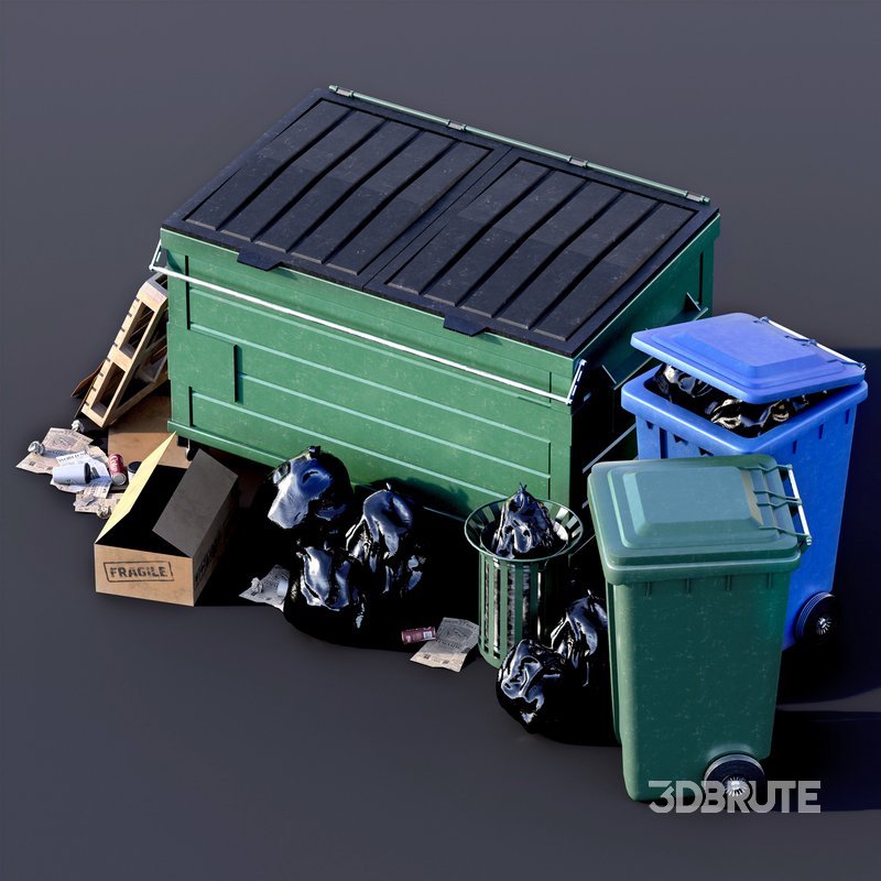 Trash Can Set 01 Image 4