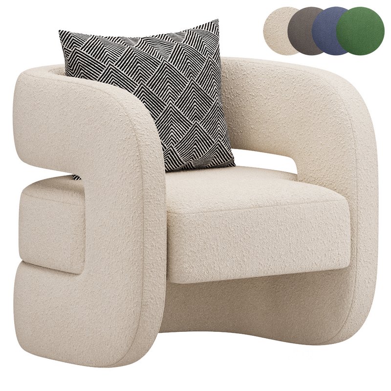 Unique Design Fabric Accent Chair Image 1