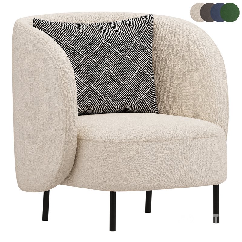 Modern Boucle Accent Chair 27.9 Image 1